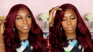 Black Girl Magic  Pre-Colored 99J Lace Frontal Wig Install Ft Supernova Hair