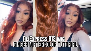 Best Aliexpress 613 Wig + Easy Ginger Watercolor Tutorial | Aliexpress Wig Review | Hc Hair Factory