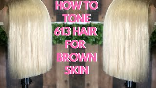 How To Tone 613 Wig & Tint The Knots| Beige Blonde Hair Tutorial