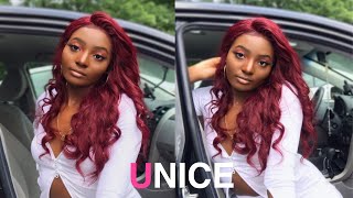 Affordable Burgundy Wig Ft. Unice Hair | Wig Install & Review!