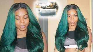 Trying Out Water Color Hair Dye Method On Black Hair|  Teal Hair Color | West Kiss Hair