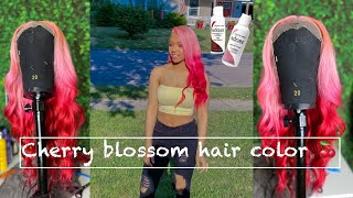 Pink To Red Ombré Wig Ft. Yolissa Hair | Water Color Method