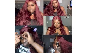 Bomb Burgundy  Wig Install Ft Tinashe Hair