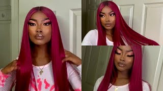 Burgundy T Closure Wig Review Ft Julia Hair | @Beautyrebellion_