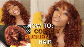 How To Dye Copper/Auburn Hair/Sza Inspired Hair Curly Wig