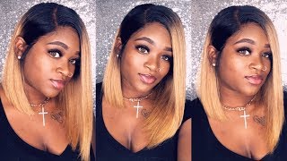 Easy- Affordable ‼️ |Time Saving Bob Wig Lace Install|1B/27 Blonde Color| Ft. Nabeauty Hair