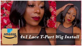 Beginner Friendly T-Part Wig From Amazon Install *Detailed* | Bald Cap Method Included