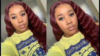 Gorgeous Pre-Colored & Pre-Plucked Burgundy Straight Wig For Winter | West Kiss Hair
