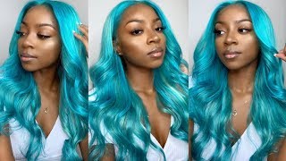 Coloring My Hair Blue Using The Water Color Method! + Installing The Wig!! | Hotlovehair