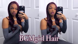Precolored Burgundy 99J Wig  + Layers & Styling | Ft. Bgmgirl Hair