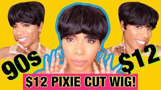 $12 Pixie Cut Wig! Summer Must Have! Most Natural Short Cut Wig Throw On And Go 90S Bowl Haircut Wig