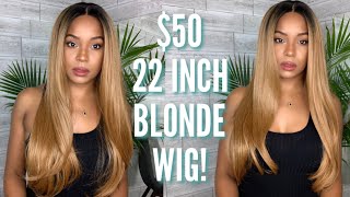 $50 22 Inch Honey Blonde Wig?! | Synthetic Saturdays