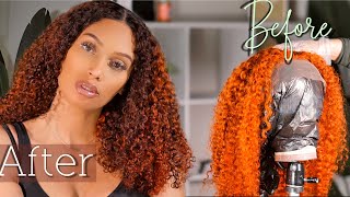 Easy Wig Transformation!! From Orange To Ginger Lowlight Hair Color For Tan To Dark Skin.