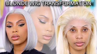 Wig Transformation (From Blonde To White Silver Hair )