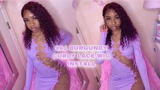 The Best Pre-Colored 99J Burgundy Wig From Amazon | Lacefront Install | Tradola Hair