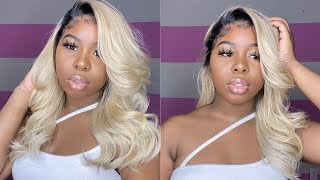 How To Do Black Roots + Bombshell Curls On #613 Wig Ft.Ms Lula Hair