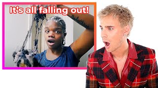 Hairdresser Reacts To Extreme Diy Relaxer Fails!