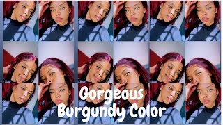 Gorgeous Burgundy Color Wig Installation!| Fall Inspired Hair  #Juliahair