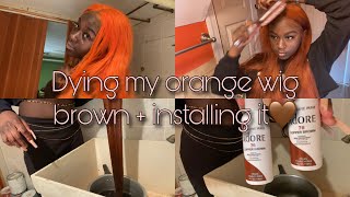 From Orange To Brown!! Water Color Method + Wig Install Ft. Lemoda Hair