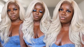 How To Tone A 613 Synthetic Wig Ft. Outre Kamalia | Platinum Blonde On Dark Skin!