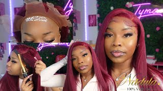 Start To Finish Wig Install | 24 Inch 99J Straight Frontal Wig Ft. Nadula Hair