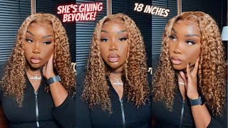 Watch Me Install  This (Pre-Colored) 18 Inch Honey Blonde Curly Wig X Nadula Hair