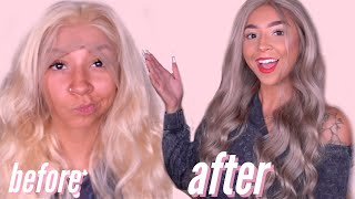 Customizing My Wig From Start To Finish || 613 To Silver Blonde || Hershow Hair