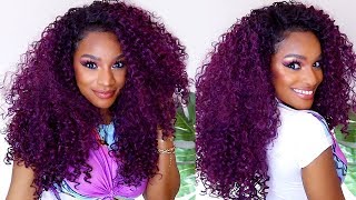 You Need This Wig For Summer! Big Curly Plum Purple Hair #Wigweek 3