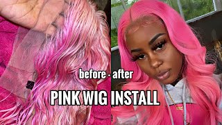 I Dyed My Wig Pink + Hd Wig Install | Ft. Yoowigs