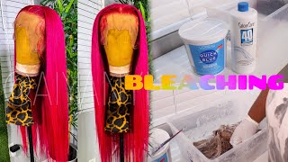 Beginner Friendly || Bucket Bleaching And Water Coloring A Wig Pink || Nadula Hair