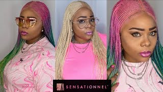When 613 Fulani Meets Color!!!  Cornrow Braided Wig Review | Ft. Sensationnel