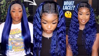 Girrl Omg! Easy Install On 13*4 1B/Blue Lace Front Wig (Pre-Colored)| 28 Inches X Eullair Hair