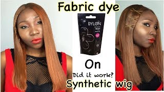 Dylon Fabric Dye On My Synthetic Wig || Long Bob Cut|| Ft Root Perfect