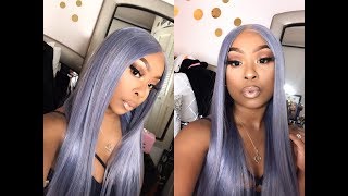 Icy Grey Pastel | Water Color Method | West Kiss 613 Blonde Human Lace Front Wig