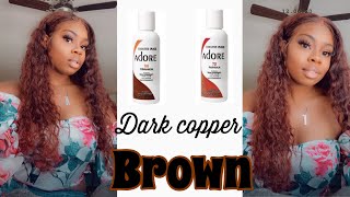 How To Dye Your Wig Dark Copper Brown ✨/Watercolor Method