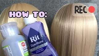 How To Tone Synthetic Hair/ Toning 613 Blonde/Yellow Synthetic Wig Using Rit Dyemore +Mistakes