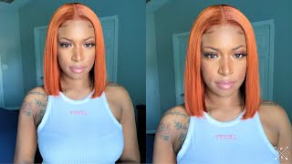 Orange Bob Wig Install |+ Water Color Method Hair Dye | 613 Wig | Premiumlace Wigs