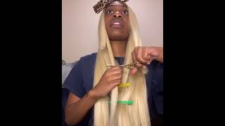 Melted Lace Wig Install On Best 613 Stright Wig Using Doubleleafwig Hair | What Lace| Golden