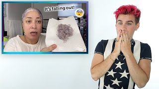 Hairdresser Reacts To People Bleaching Their Curly Hair