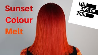 No Bleach Red To Orange Hair Colour Melt | Root Strech | Perfect Bleed |