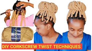 How To African Threading On Natural Hair/Corkscrew Twist/Coboko|All Techniques Shown
