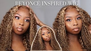 Beyoncé Inspired Highlighted Curly Lace Front Wig  Ft. Unice Hair
