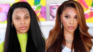 Wig Transformation | Brown Hair With Caramel Blonde  Highlights