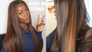 The Perfect Honey Brown Highlights Tutorial- Foxy Wigs - How I Achieved This Colour !