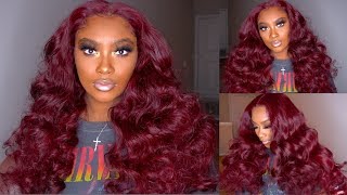 Watch Me Transform The Perfect Burgundy Wig| 6In Parting, Prestyled&Colored | Eayonwigs