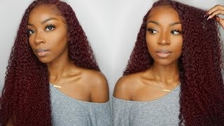 Bomb Curly Burgundy 99J Wig (Pre-Colored) Gorgeous!! | West Kiss Hair