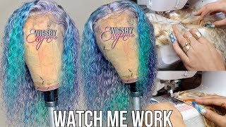 Making A Frontal Wig On Sewing Machine + Color 613 Deep Wave Hair | Vendor Sale | Forever Essynce