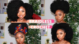 Natural Crochet Hair For Only $5 | No Braids, Super Versatile Method | Protective Style | Chev B