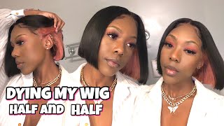 Dying My Wig Half And Half!! || Making An Old Wig Look New!