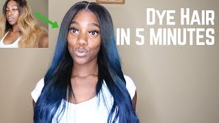 How To: Dye Wig Blue Using Water Color Method *Not Clickbait*